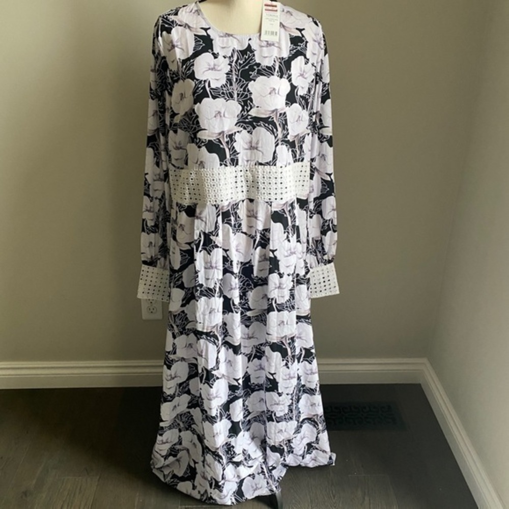 Verona Black & White Carina Modest Dress Size 2XL